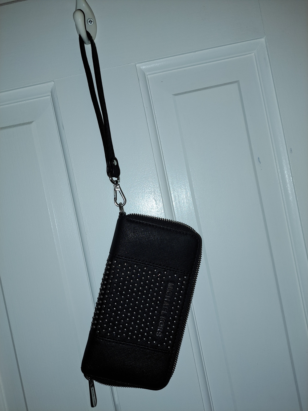 Michael Kors Black Studded Wristlet / Wallet Phone Case